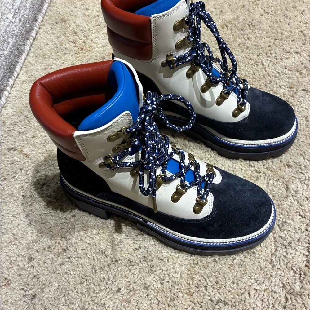 Tory Burch Women’s Miller lug hiker boots limited edition size 8 leather & suede
